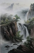 中式山水油画 大芬村油画106