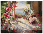 大芬村纯手绘油画 花园景油画 002