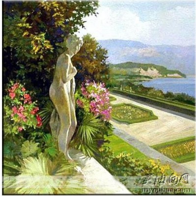 大芬村纯手绘油画 花园景油画 196