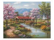 大芬村纯手绘油画 花园景油画 027