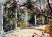 大芬村纯手绘油画 花园景油画 167