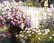 大芬村纯手绘油画 花园景油画 140