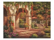 大芬村纯手绘油画 花园景油画 039