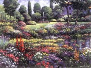 大芬村纯手绘油画 花园景油画 133