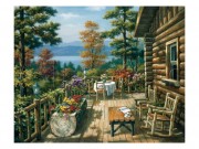 大芬村纯手绘油画 花园景油画 038