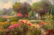 大芬村纯手绘油画 花园景油画 110