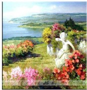 大芬村纯手绘油画 花园景油画 194