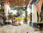 大芬村纯手绘油画 花园景油画 150