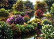 大芬村纯手绘油画 花园景油画 137