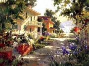 大芬村纯手绘油画 花园景油画 192