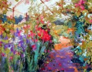 大芬村纯手绘油画 花园景油画 120