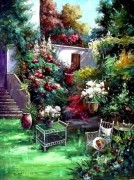 大芬村纯手绘油画 花园景油画 365