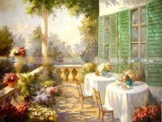 大芬村纯手绘油画 花园景油画 384