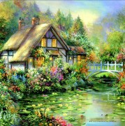 大芬村纯手绘油画 花园景油画 251