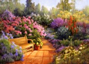 大芬村纯手绘油画 花园景油画 231