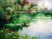 大芬村纯手绘油画 花园景油画 275