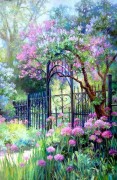 大芬村纯手绘油画 花园景油画 233
