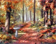 大芬村纯手绘油画 花园景油画 300
