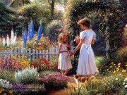 大芬村纯手绘油画 花园景油画 368