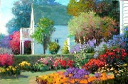 大芬村纯手绘油画 花园景油画 288