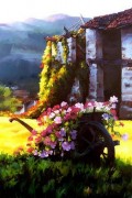 大芬村纯手绘油画 花园景油画 256