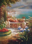 大芬村纯手绘油画 花园景油画 375