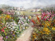大芬村纯手绘油画 花园景油画 326