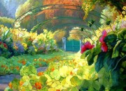大芬村纯手绘油画 花园景油画 255