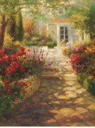 大芬村纯手绘油画 花园景油画 591