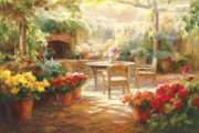 大芬村纯手绘油画 花园景油画 498