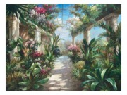 大芬村纯手绘油画 花园景油画 482