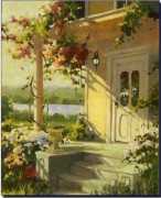 大芬村纯手绘油画 花园景油画 394