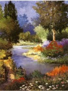 大芬村纯手绘油画 花园景油画 469