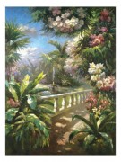 大芬村纯手绘油画 花园景油画 485