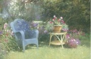 大芬村纯手绘油画 花园景油画 519
