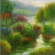 大芬村纯手绘油画 花园景油画 427