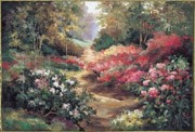 大芬村纯手绘油画 花园景油画 587
