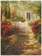 大芬村纯手绘油画 花园景油画 505