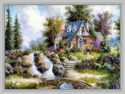 欧式风景油画 花园风景 大芬村油画035