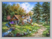 花园风景 美国风景油画 大芬村油画028