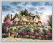 花园风景 美国风景油画 大芬村油画029