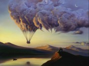 升空气球 超现实油画 Vladimir Kush 油画作品  大芬村04