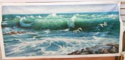 大海海浪油画作品欣赏