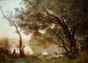 柯罗油画 世界名画 英国风景油画 梦特芳丹的回忆