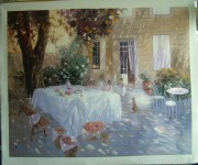 花园景油画作品案例 大芬村纯手绘油画