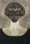 中式风格油画 女人颈项画 女人背影16