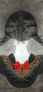 中式风格油画 女人颈项画 女人背影17