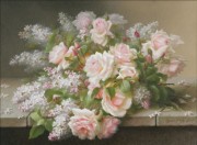 桌上的鲜花油画  印象花卉油画 客厅餐厅油画 27