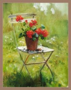 俄罗斯画家克拉夫琴科作品  印象花园景油画9