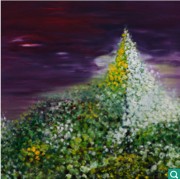 廖奎 荒野上的圣诞树  抽象油画  现代抽象画163